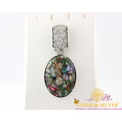 Жіночий срібний кулон "Мозаїка" 3342 Gold & Silver, Украина